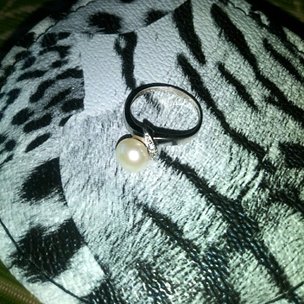 Vintage Pearl Ring Sterling Silver